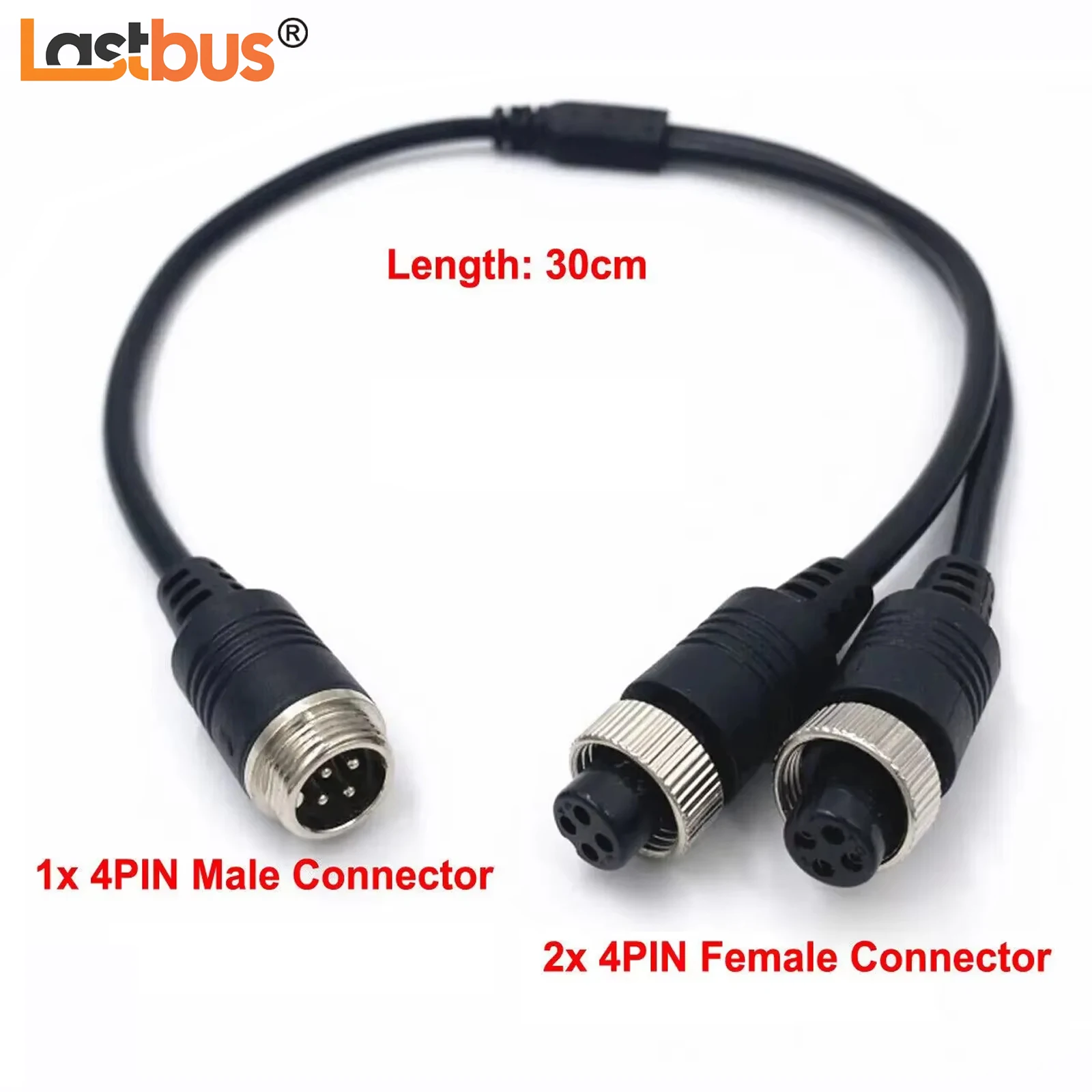 

Lastbus 4 PIN Male To Female + Female Connector Split Video Cable For 1 Camera and 2 Monitors