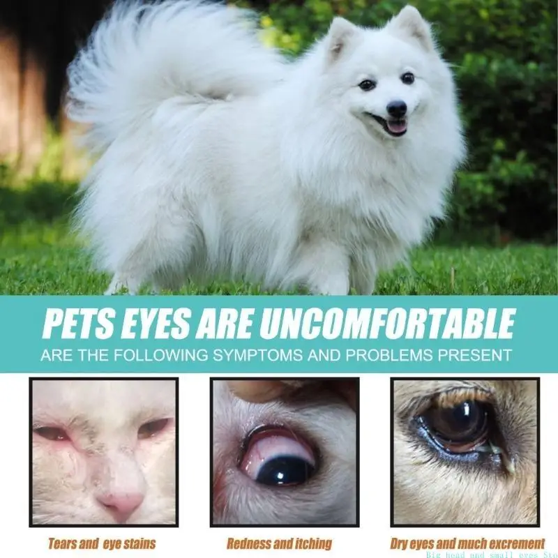 581C Pet Eyes Wash Drops Help Prevent Pink Eye, Dry Eyes, Tear Safe Ingredient Dirt Crust & Discharge Remover
