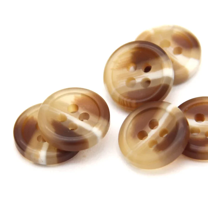 13mm Brown Imitation Horn Shirt Resin Buttons For Clothes Children Sleeve Small Decorative Handmade Sewing Accessories Wholesale