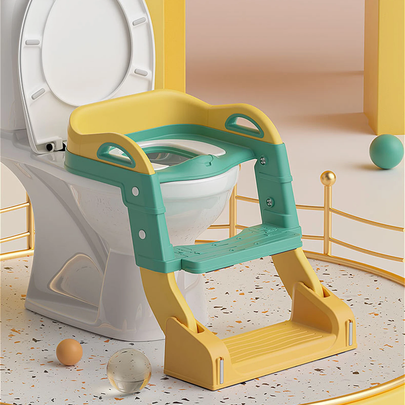 3 em 1 escada de banheiro infantil Multi-funcional Baby Toilet Children\'s Stair Toilet Dobrável