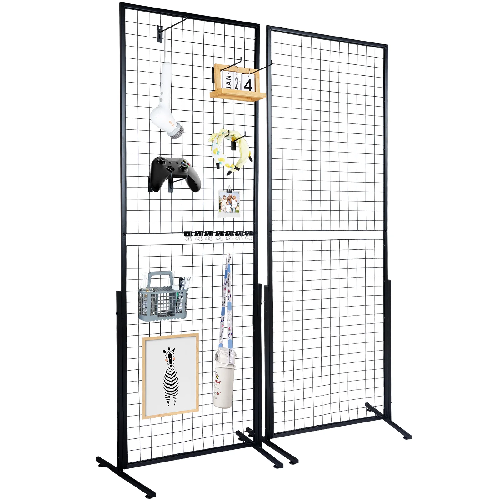 VEVOR Grid Wall Panels Tower Wire Gridwall Display Racks Double Side Gridwall Panels for Art Craft Shows Retail Display W/ Hooks