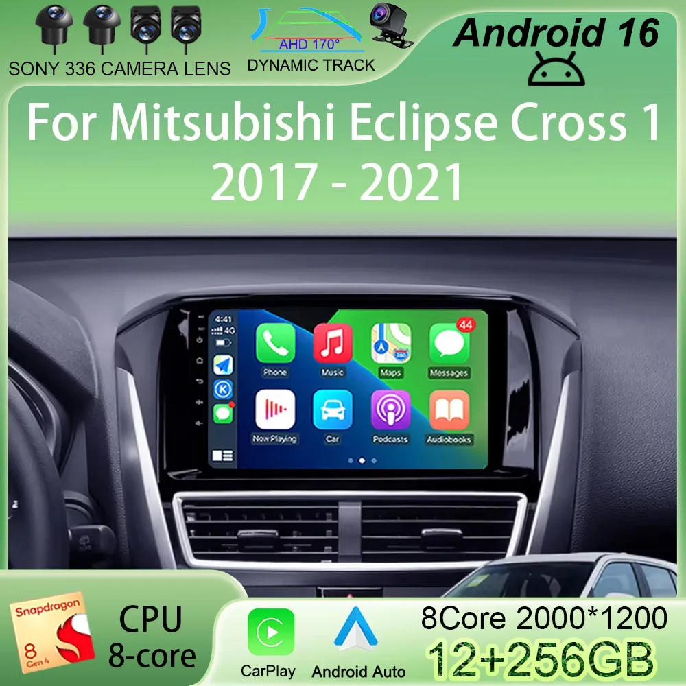 Android 16 para Mitsubishi Eclipse Cross 1 2017 - 2021, Sistema Multimedia de Navegación GPS, Reproductor de Video, Autoradio, Estéreo para Auto, Carplay, Sin DVD