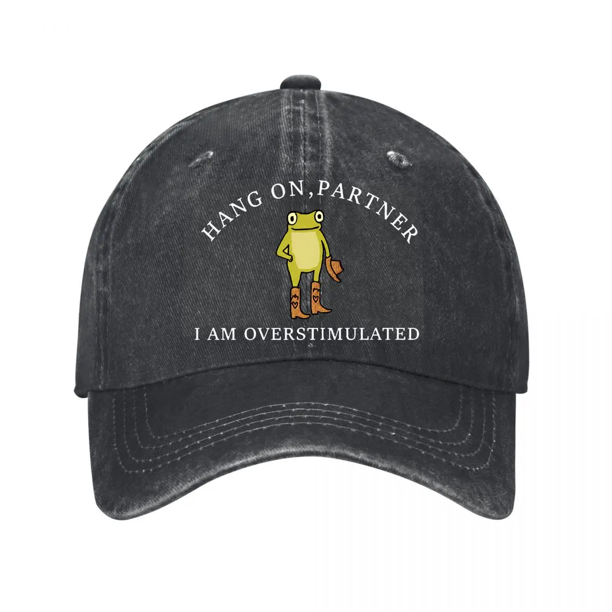 Funny Frog Wearing Cowboy Boots Cartoon New Vintage Washed Cotton Baseball Cap Sun Hats