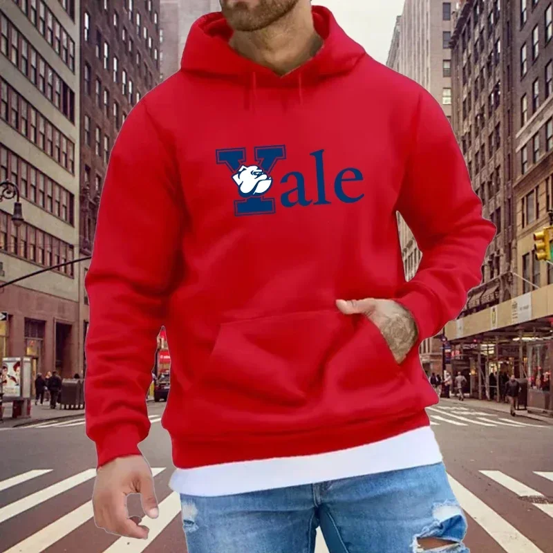 American Style Pullover Sweatshirt Yale Letters Print Hoodies for Teens Casual Loose Outdoor Sportswear Top