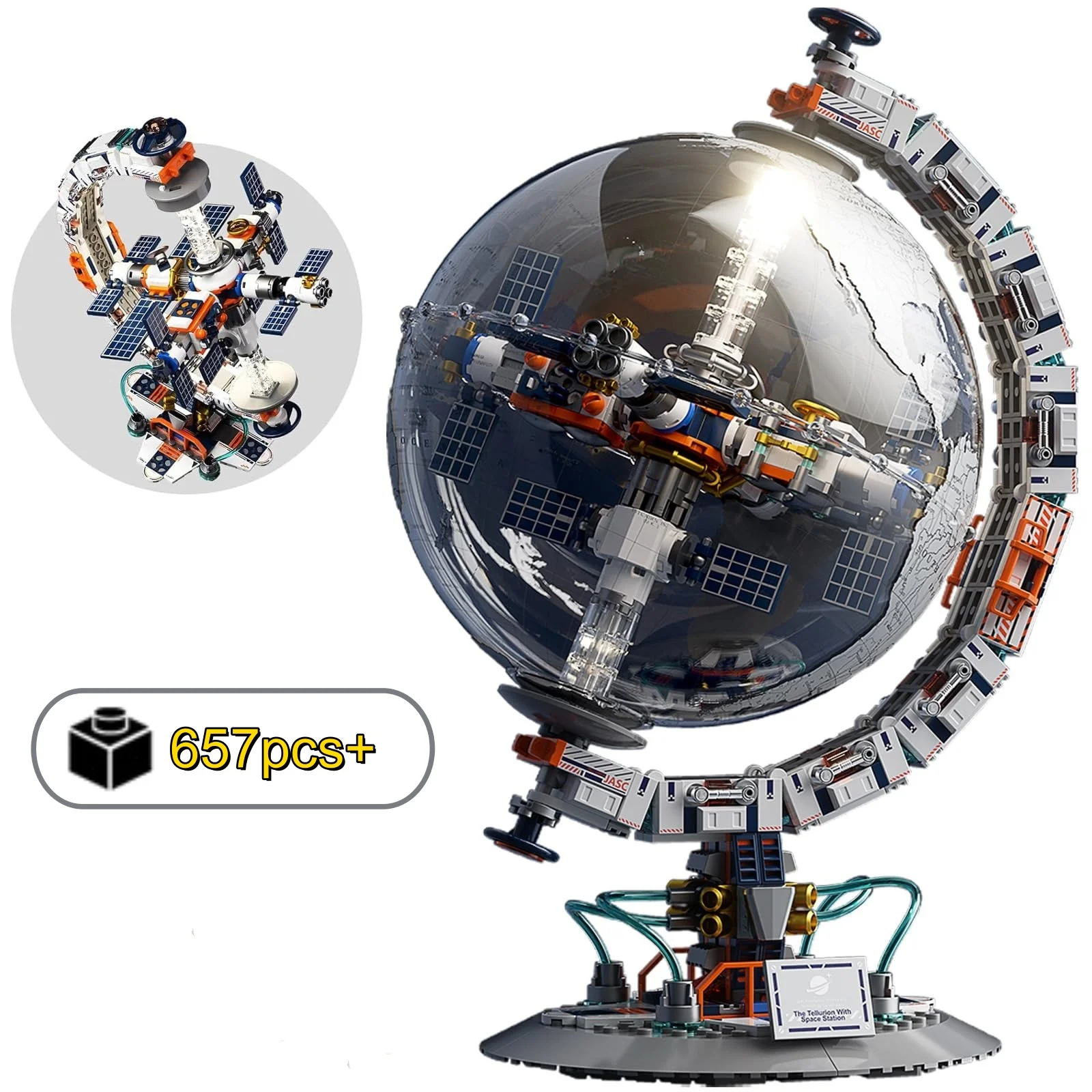 

657 шт. новые технические земные орбитальные станции, строительные блоки, коллекционная модель мира, глобус, подарки на день рождения, Рождество, Хэллоуин