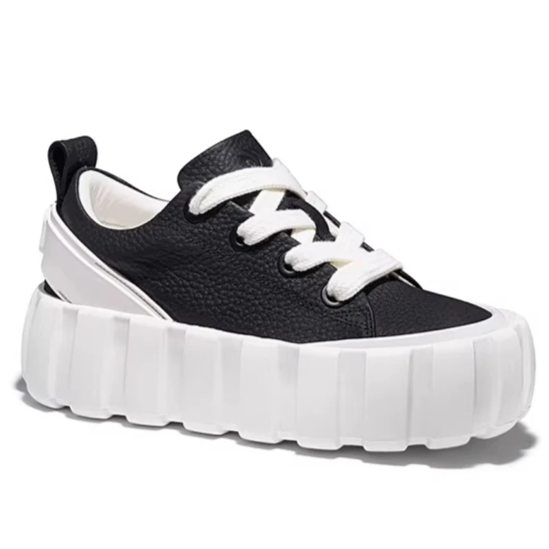 Platform Biscuit Shoes for Men's and Women's Comfortable Genuine Leather Casual Sports Shoes Thick Soled Height Increasing Shoes