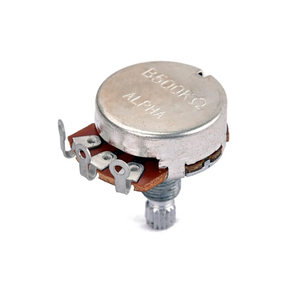 500K Ohm B Type Linear Taper Audio Potentiometer Long Knurled Split Shaft Full Size Fits Most Guitar Amp Volume Tone Pots