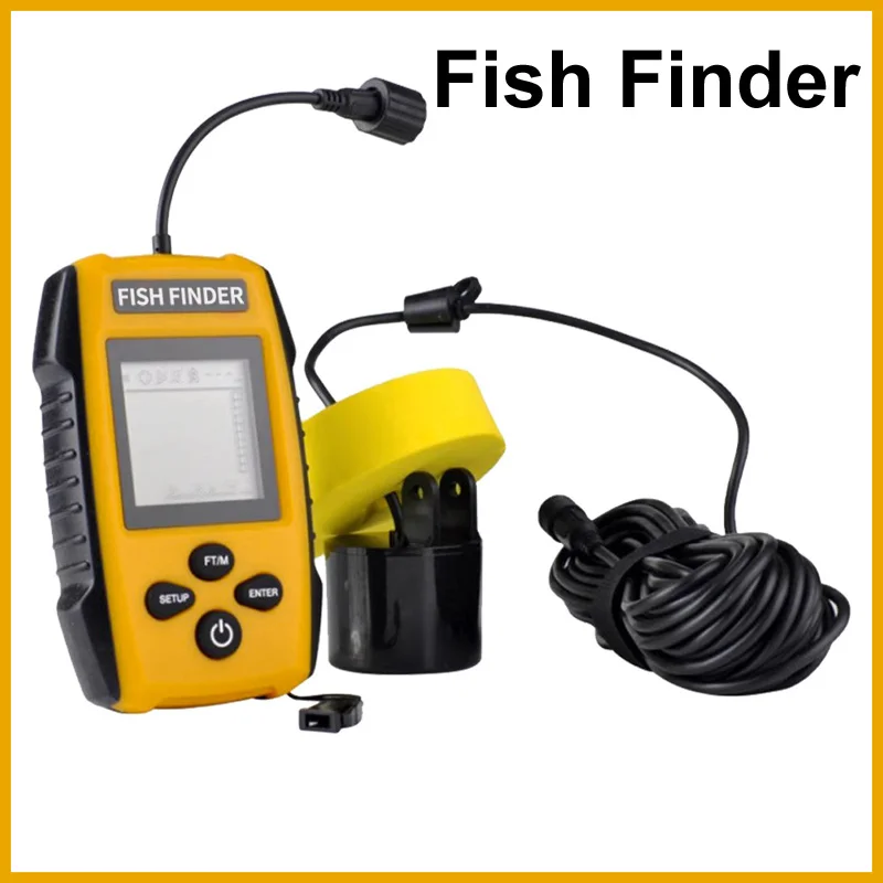 

NEW 2026 100M Portable Sonar Fish Finders 45 Sonar Coverage Echo Sounder Alarm Transducer Lake Sea Fishing LCD