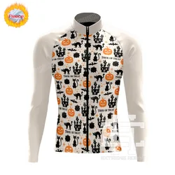 2023 Halloween Pattern Winter Warm Fleece Cycling Jerseys Men Outdoor Mountain Riding Bike Clothes Long Sleeves Bicycle Jackets