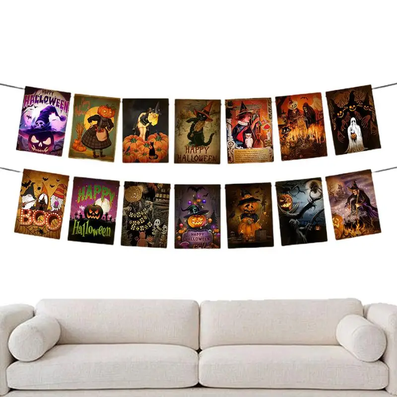 Halloween Trick Or Treat Banner Halloween Party Scene Decorations Trick-or-treat Layout Banner Flag For Memorable Photo Helper