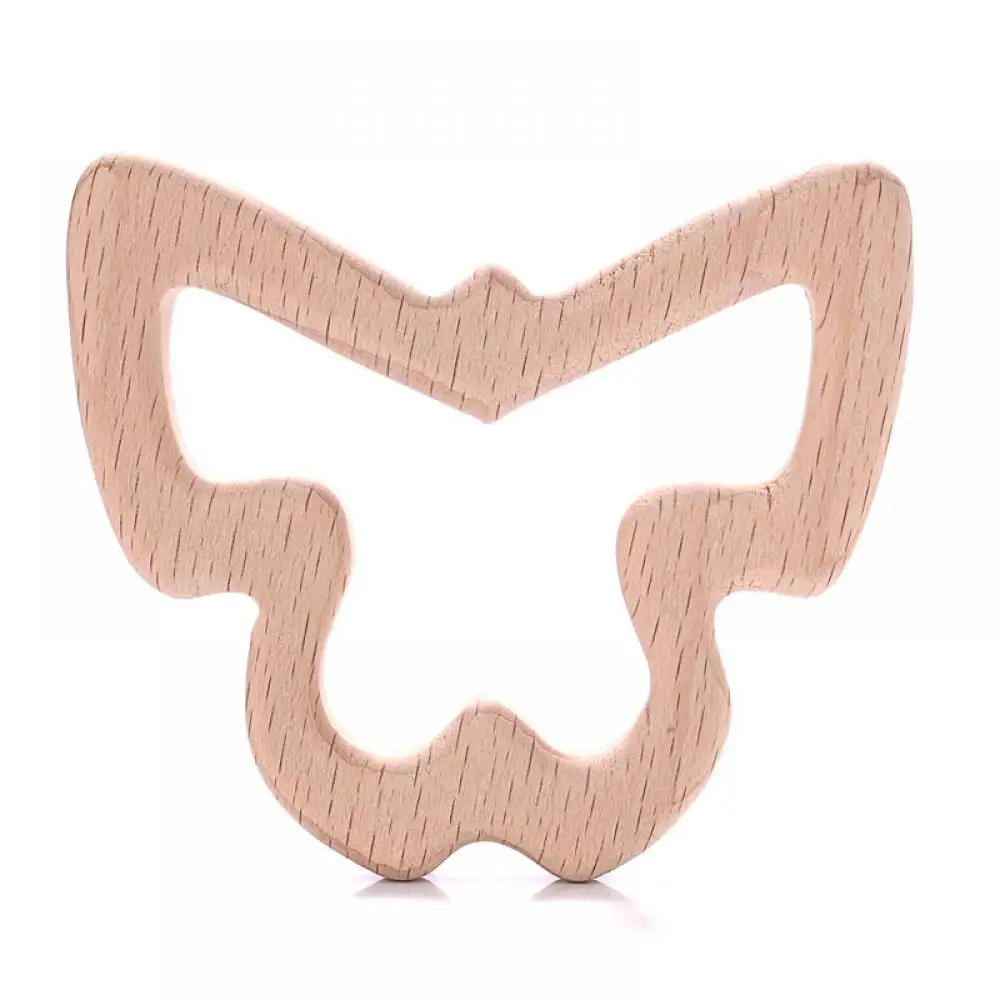 1Pcs Beech Wooden Teether Animal Shape Wood Teething for Baby Molar Rod Toys Wood Necklace Pendant Baby Chew Teether