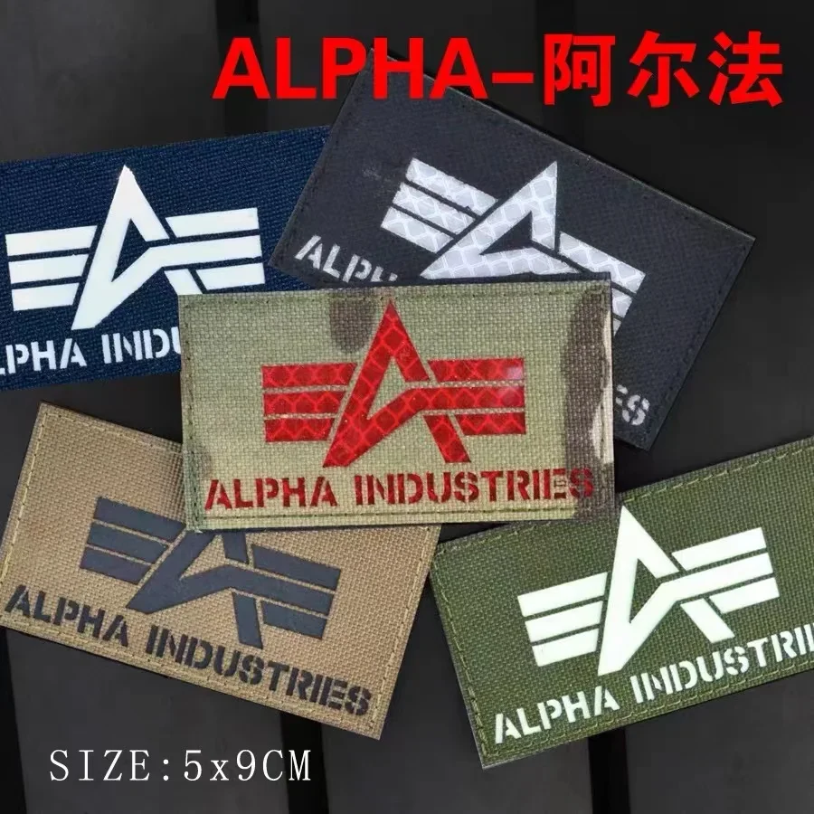 ALPHA Industries Morale Badge Reflective Hook and Loop Patches Tactical Armband Outdoor Equipment Backpack Decoration Stickers