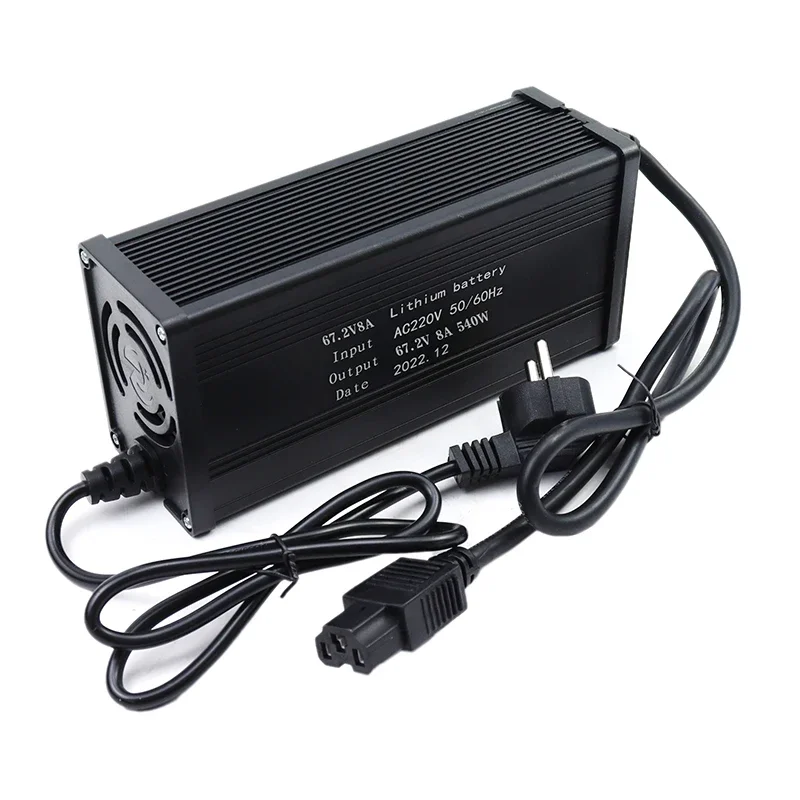 54.6V 67.2V 84V 8A Scooter Lithium Battery Charger Fast Charging For 13S 16S 20S 48V 60V 72V E-tool motorcycle Cells Aluminum