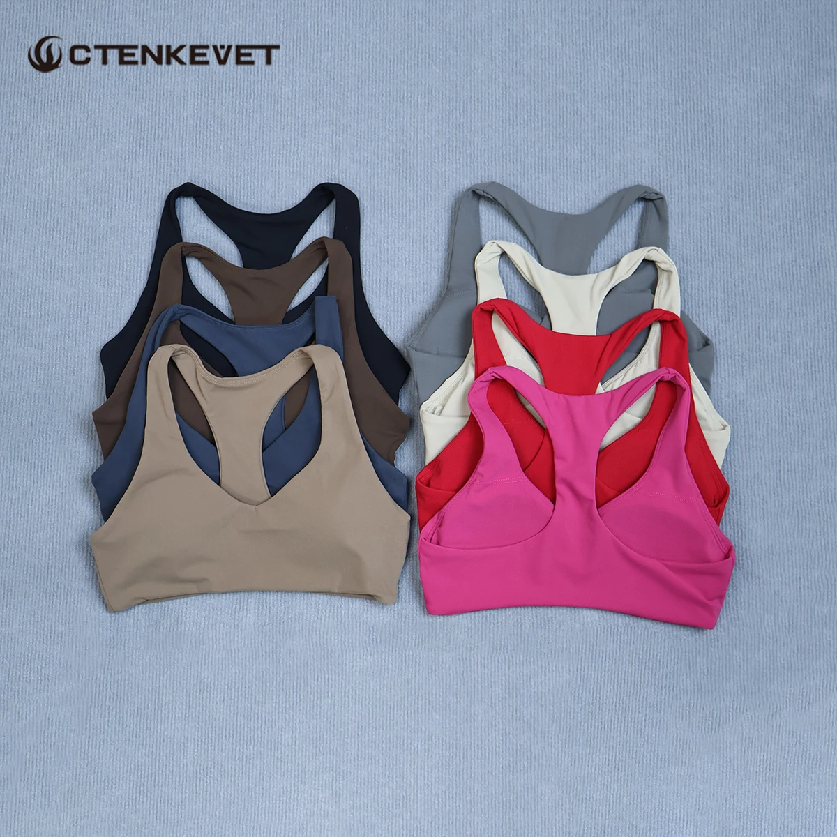 Sommerlicher, gepolsterter Sport-Yoga-BH mit Neckholder-Ausschnitt für Damen, stoßdämpfend, rückenfrei, Crop-Top für Outdoor-Laufen und Fitness.