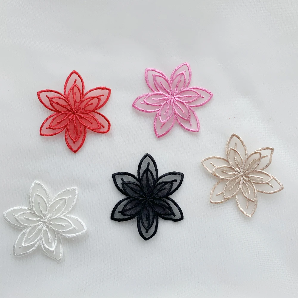 

Flower Lace Patch Applique for Wedding Dress, Hairpin, Brooch Accessories, Dentelle Patches, 5Pcs