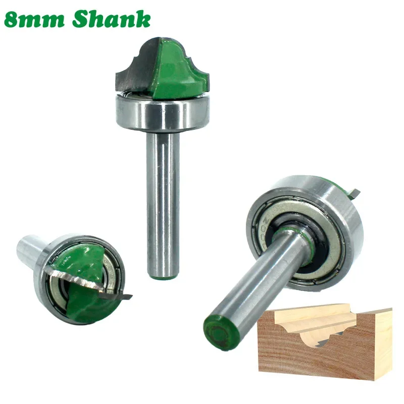 1PC 8MM Shank Milling Cutter Wood Carving Bearing Shank Double Roman Ogee Edging Router Bit Milling Cutter For Wood Line Knife