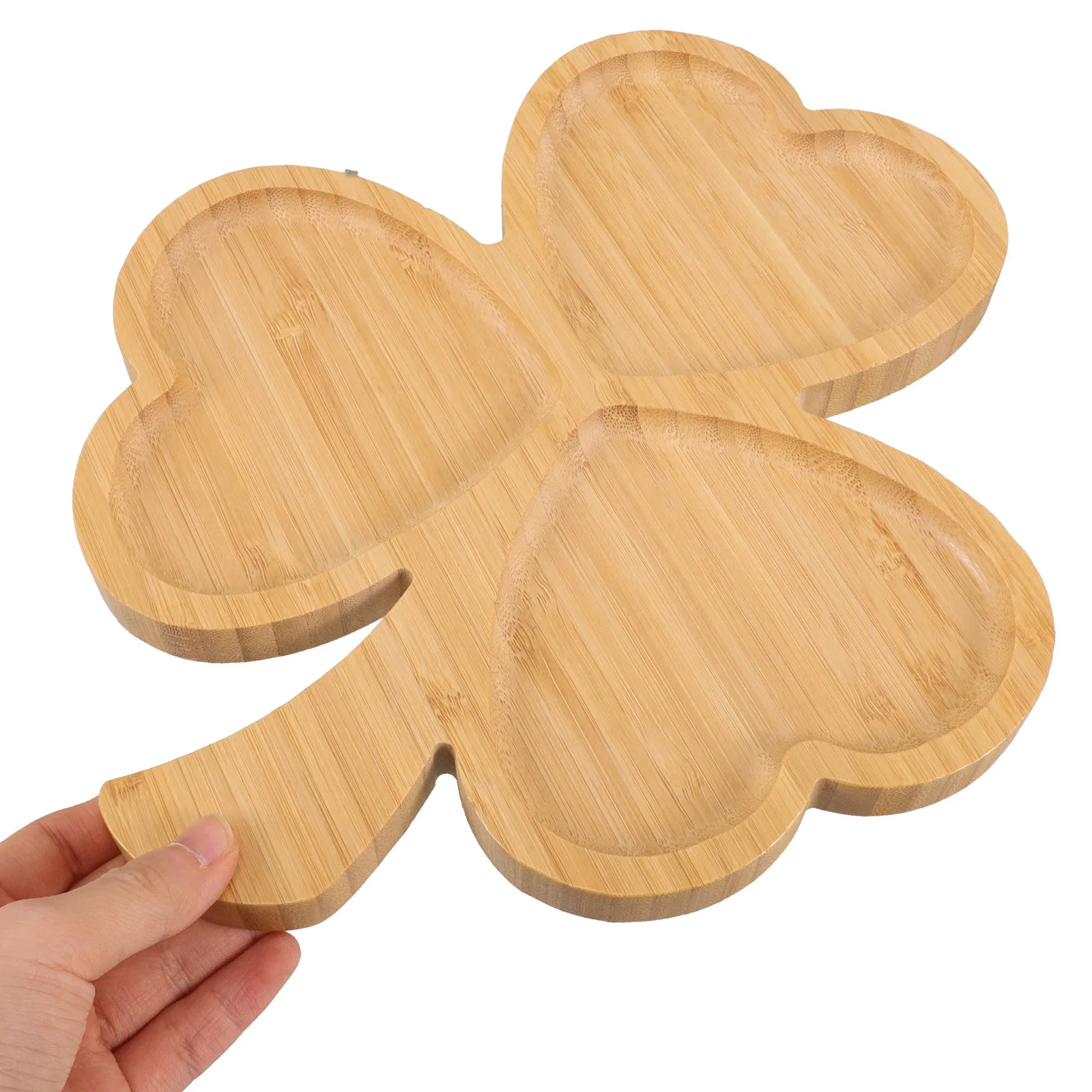 

Wooden Shamrock Snack Tray Irish Holiday Decorative Serving Plate Party Dessert Dish Charcuterie Board Lightweight
