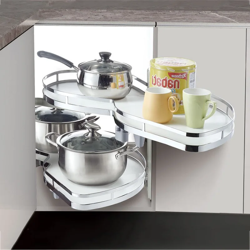 

Kitchen corner flying saucer pull basket multi-function rotating little monster multi-layer storage rack cabinet corner pot bask