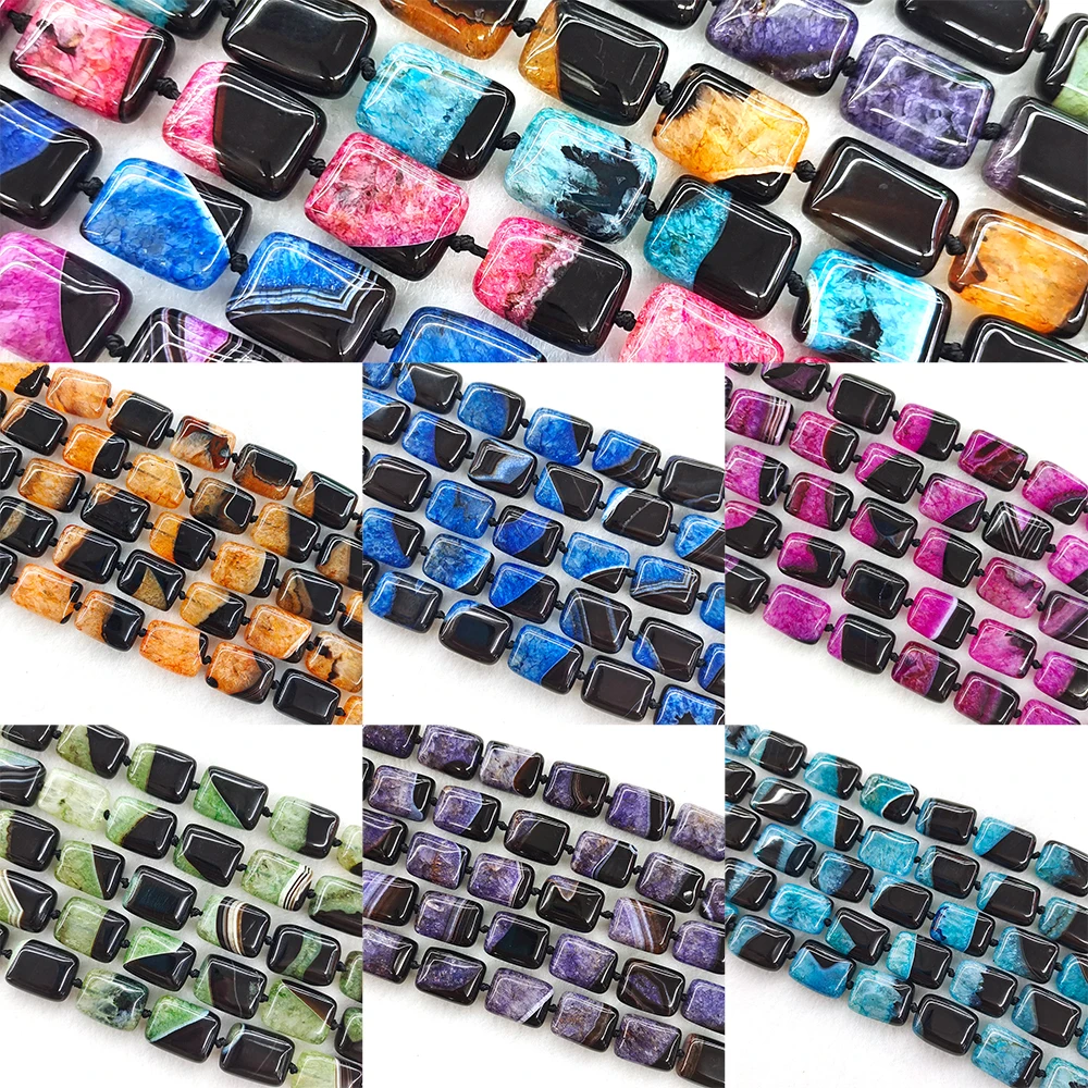 20x15x8 مللي متر متعدد الألوان أوروغوايا العقيق الكوارتز Druzy مستطيل شريحة الخرز كريستال الأحجار الكريمة حبة DIY بها بنفسك صنع المجوهرات ديكور المنزل