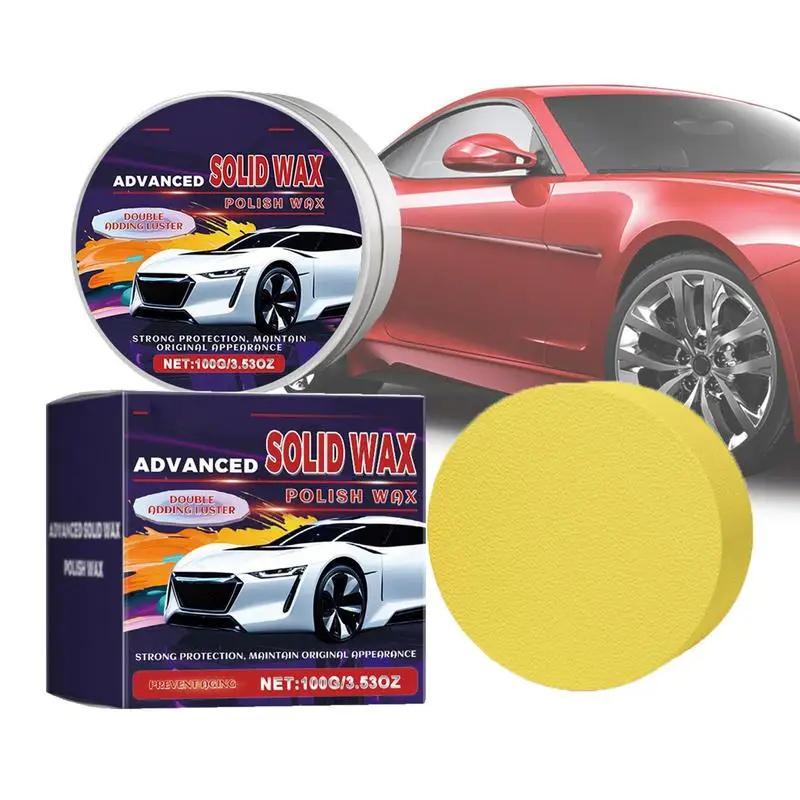 Car Polishing Wax 100ml Polishing Wax Paste Car Repair Paste Long-Lasting Polishing Wax With Sponge Safe High Gloss Scratch