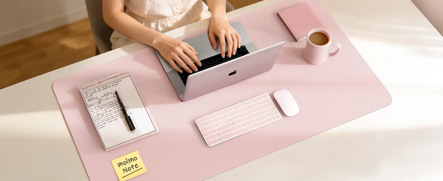 Non-Slip Desk Mat, Waterproof Desk Pad Table Protector, Large Mouse Pad Leather Writing Mat with Suede for Office /Home/Decor