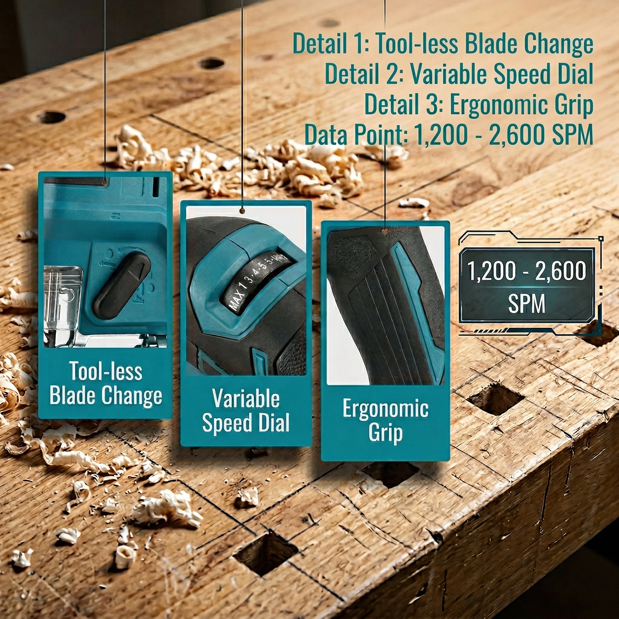 Makita DJV182Z 18V Cordless Jigsaw Variable Speed Tool for Wood Plastic Metal Cutting Home DIY Project Use System Pack
