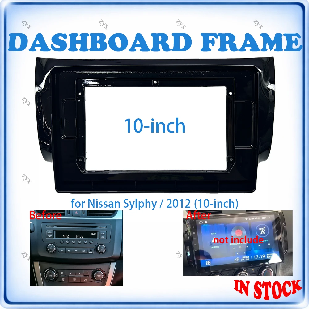 Car Radio Fascia Frame For Nissan Sylphy Sentra 2012 10 inch With Wiring Harness Car Accessories Plug & Play