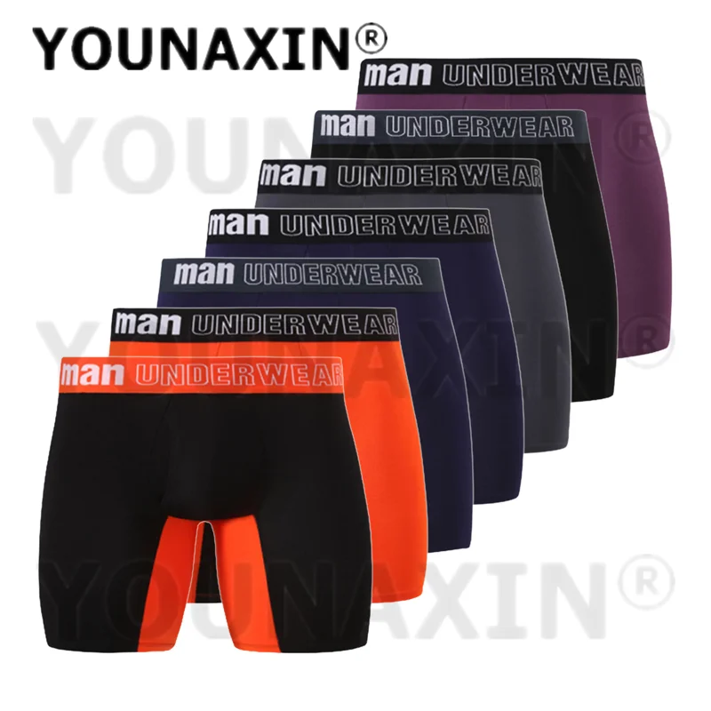 Celana dalam boxer pria, celana dalam panjang ukuran besar 7 buah, celana dalam Boxer untuk pria, celana dalam olahraga selangkangan terbuka Ukuran M L XL 2XL 3XL 4XL 5XL 6XL 7XL