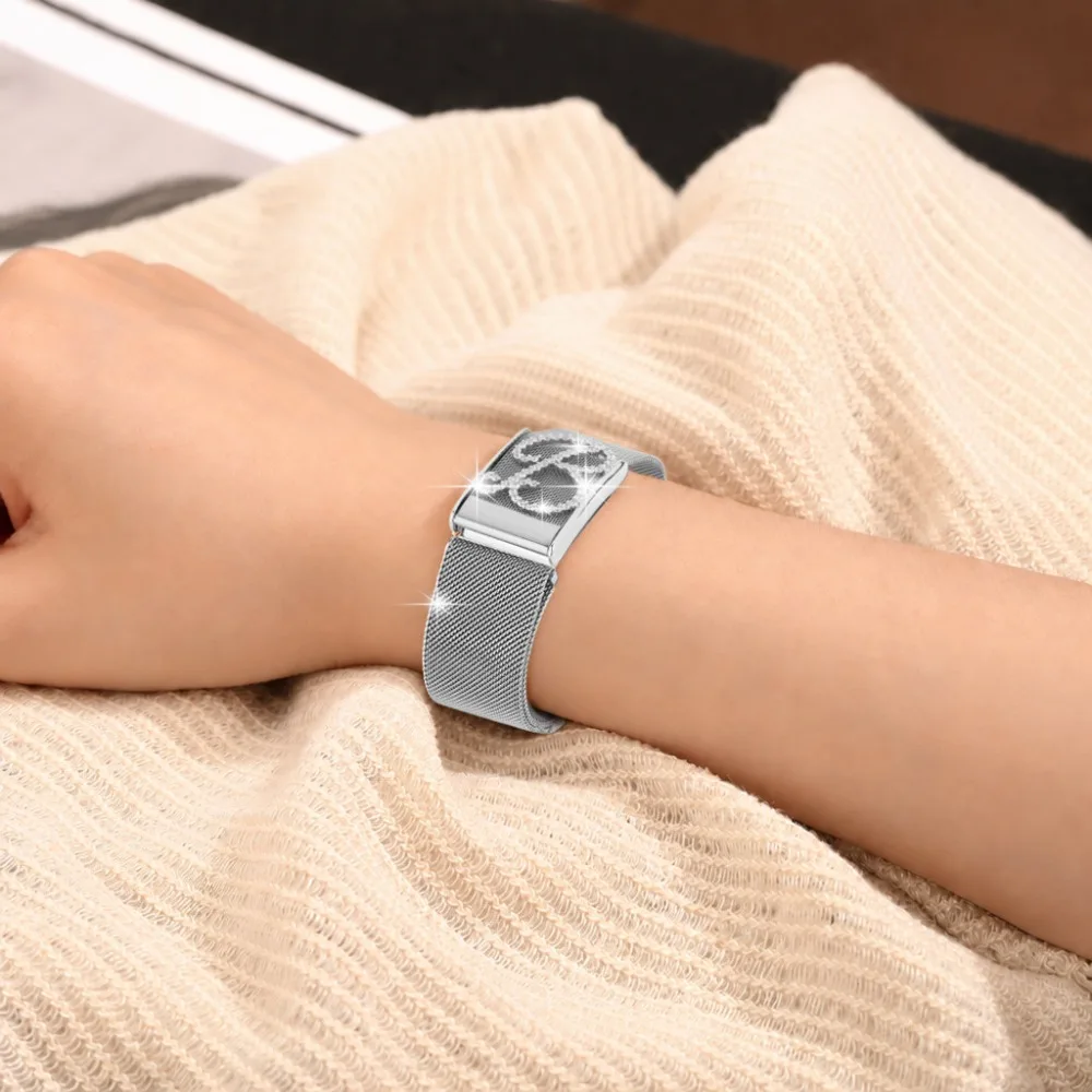 For WHOOP 5.0 MG Milanese Magnetic Rhinestone Band DIY Accessory Sparkling Fitness Tracker Wristband