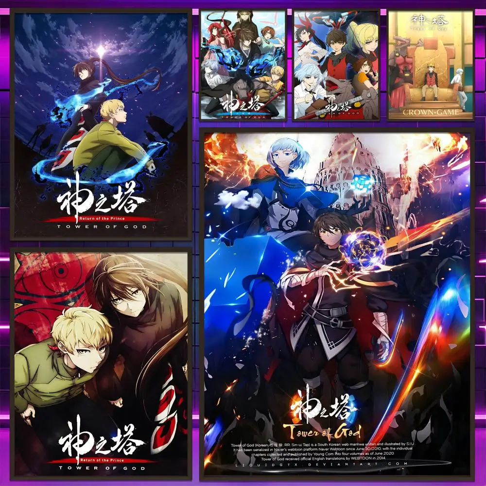 Póster de Manhwa T-Tower of God, arte de pared versátil HD resistente al agua, decoración autoadhesiva para cualquier espacio, regalo ideal