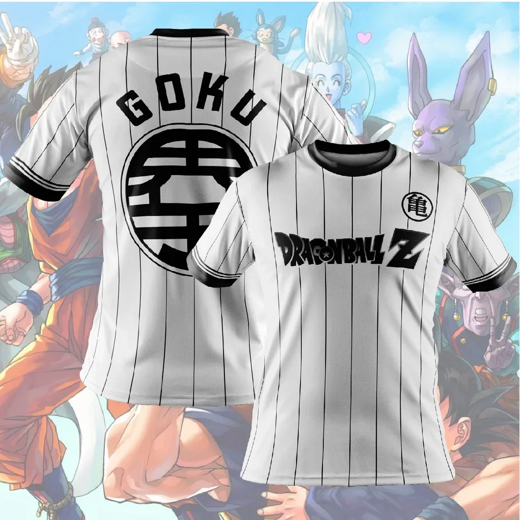 T-Shirt à Manches Courtes pour Enfant, Vêtement Surdimensionné, Respirant, Blanc, Noir, Orange, Dragon Ball Z, Son Goku Super Saisuperb