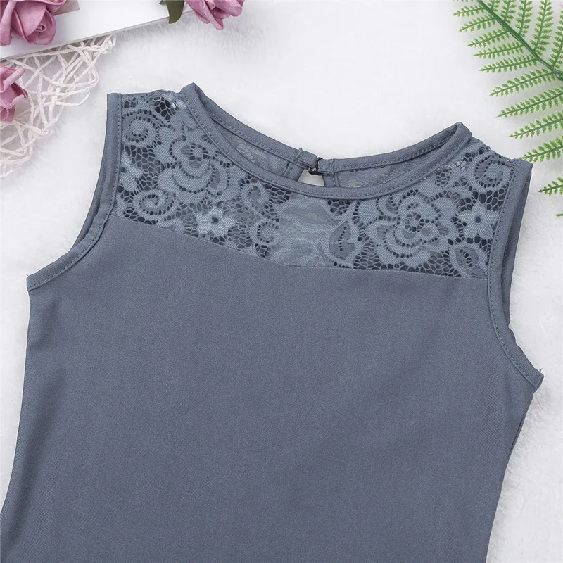 Iixpin-女の子のためのバレエバレットボード,ノースリーブ衣類,レース,スプライス,カットアウト