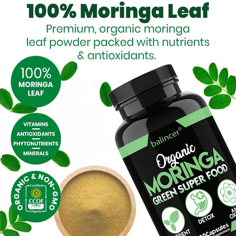 Organic Moringa Nutrient-Dense Green Superfood - Supports Detoxification, Antioxidant and Gut Health