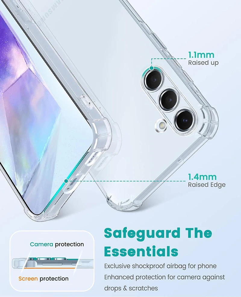 Luxury Shockproof Silicone Case For Samsung Galaxy A55 A54 A35 A34 A25 A24 A15 A14 A05s A04s A05 A04 Ultra Thin Clear Soft Cover