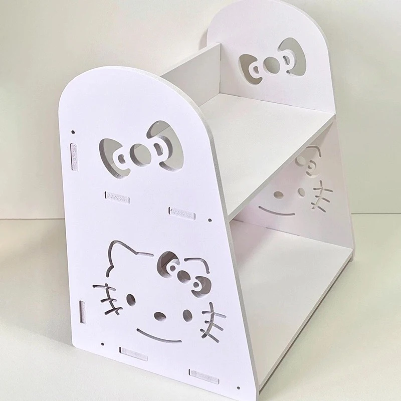 Sanrio Hello Kitty estante de almacenamiento de escritorio Kuromi Cinnamoroll estantería multicapa organizador de artículos diversos cosméticos dormitorio regalo para el hogar