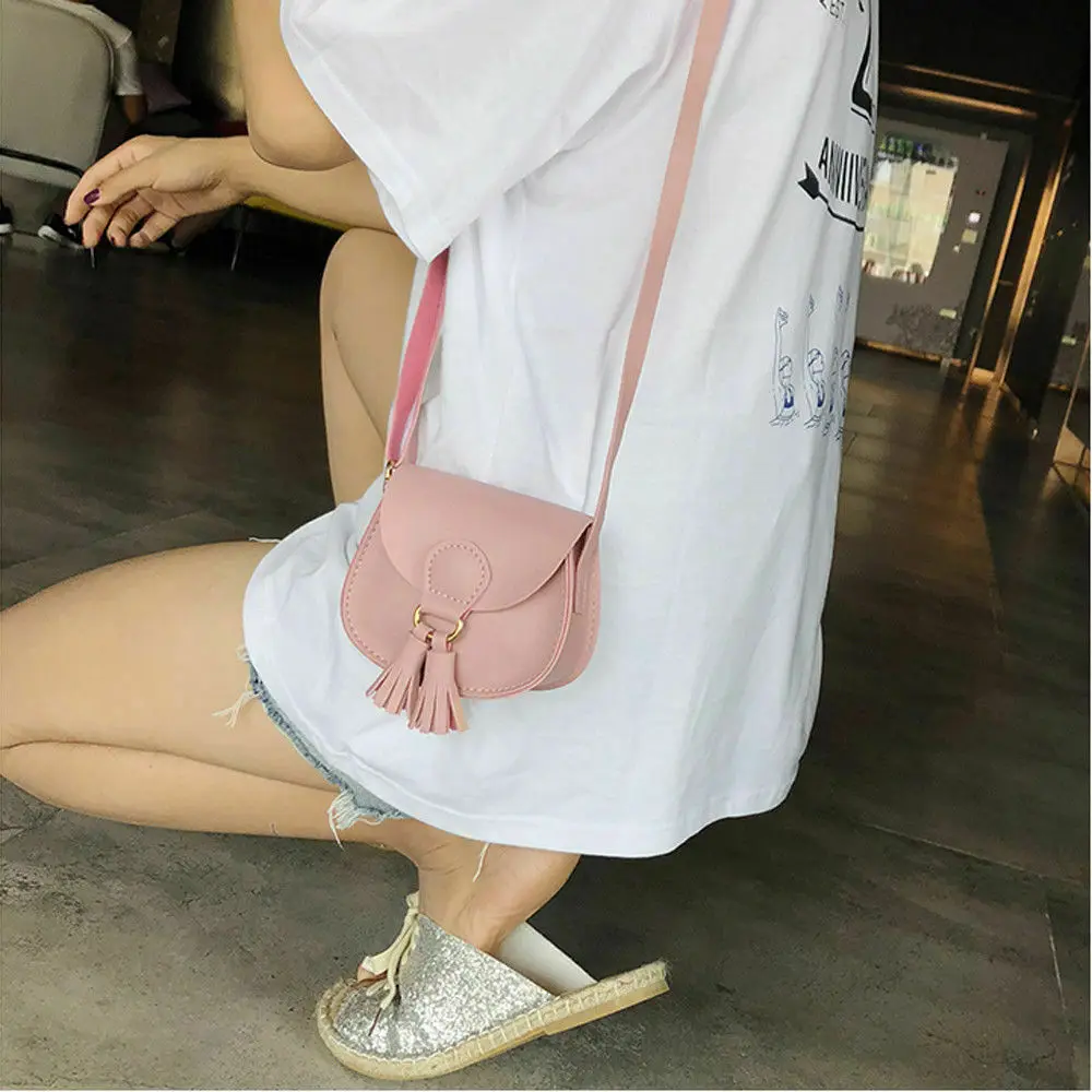 2022 Baby Summer Clothing Women Girls Fashion Small Shoulder Bag Leather Waist Bag Solid Tassel Handbag Ladies Wholesale Gifts