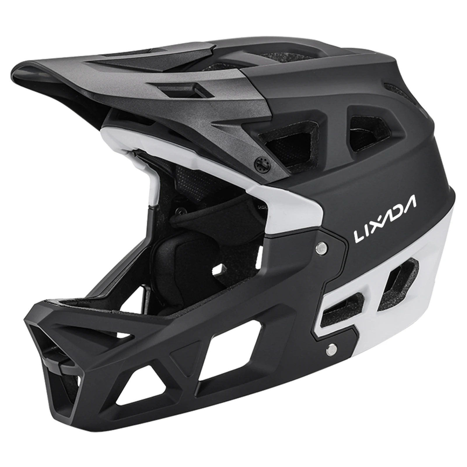 NONE Vollgesichts-Mountainbike-Helm Adult Racing Downhill-MTB-Helm für Männer/Frauen Mountainbike-Helm für Erwachsene mit Visier über 31 Entlüftung 10