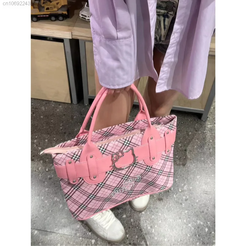 Sanrio Hello Kitty Women's New Large Capacity Handbag Fashion Trend Niche Design Single Shoulder Bag Casual Commuting Tote Bag