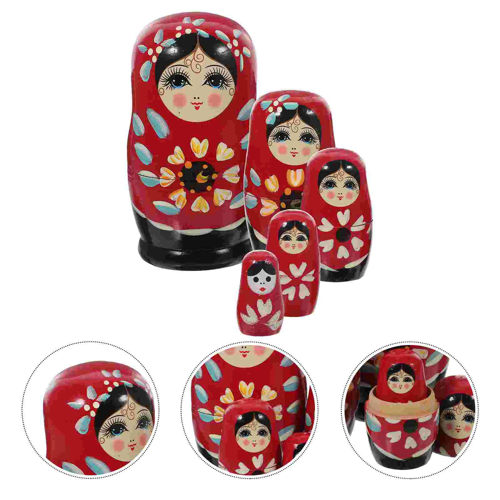 Nesting Dolls Wooden Matryoshka Nesting Wooden Russian Handmade Children’s Toys Stack Stacking