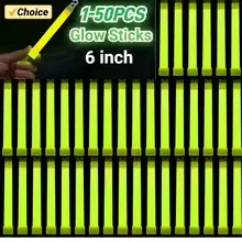 1-50pcs  6 Inch Military Grade Glow Sticks with Hook Emergency Chem Light for Camping Hiking Survival Kits Outdoor Lighting
