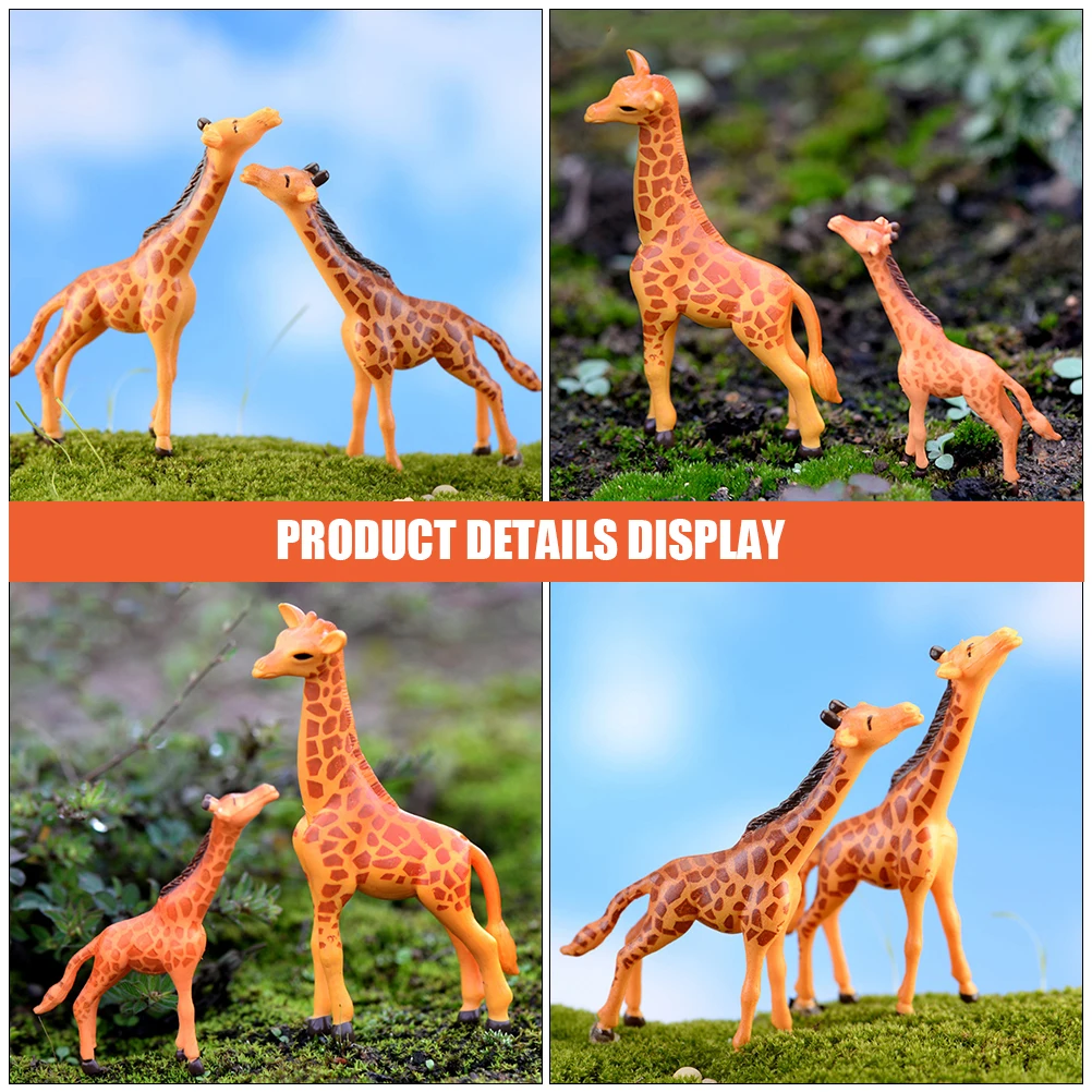 

2 Pcs Moss Decoration Ornaments Home Mini Figurines Miniature Animal Resin Small