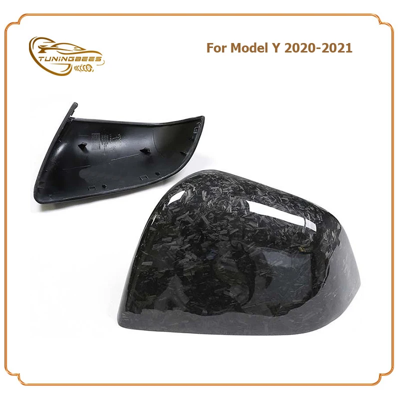 

Styling Add on/Replacement Carbon Fiber Rearview Side Door Mirror Cover OX Horn/OEM Shape For Tesla Model Y 2020 2021