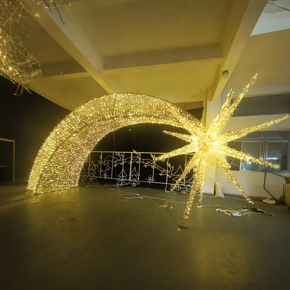 Outdoor Large 3D LED Spot Light Archway Motif Light Waterproof for Christmas Street Park Landscape Holiday Decoration