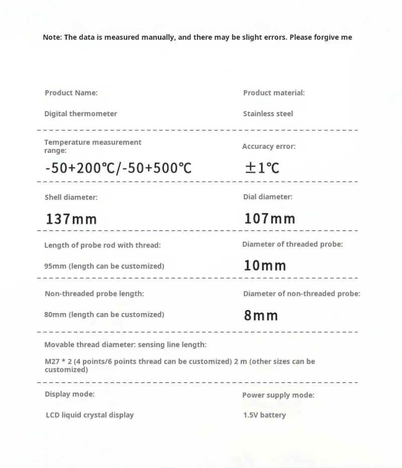 Termômetro bimetálico com visor digital, termômetro com visor digital remoto.