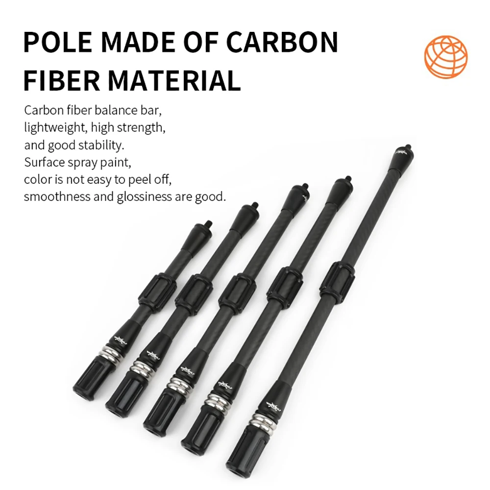 3K Carbon Bow Stabilizer Bar for Recurve Bow - Shock Absorber Balance Rod 7 9 11 12 15 Inch Options - Hunting Shooting Accessory