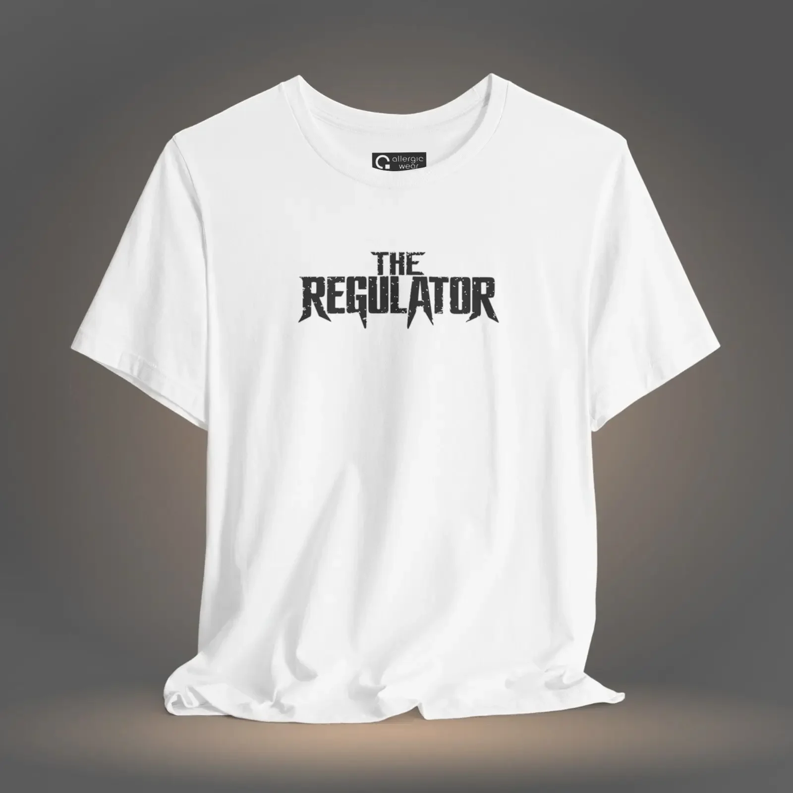 White T-Shirt with The Regulator Skull Graphic on Back - Bold and Unique Design