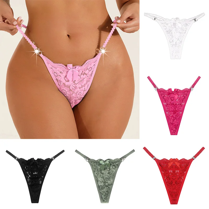 

Seamless Underwear For Women Sexy Lace Low Waist G-string Thongs Thin Strap Briefs Ladies Comfortable Intimates Underpants