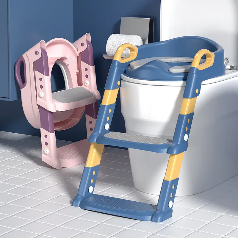 Baby Toilette Klappgestell Tritthocker Treppenstil Kinder Toilette Junge und MädchenKind Trittstufe Sitz Ring Baby Töpfchen Toilette