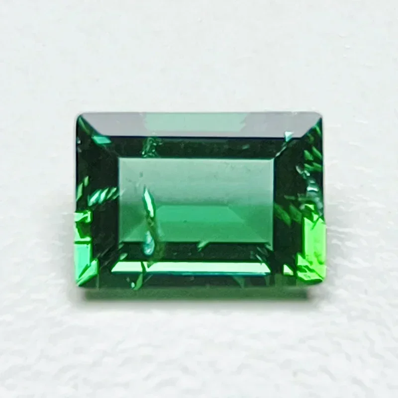 

Lab Grown Zambian Emeralds Rectangle Shape Hydrothermal Hand Cutting With Cracks Inclusions Inside Optional Certificate AGLifica