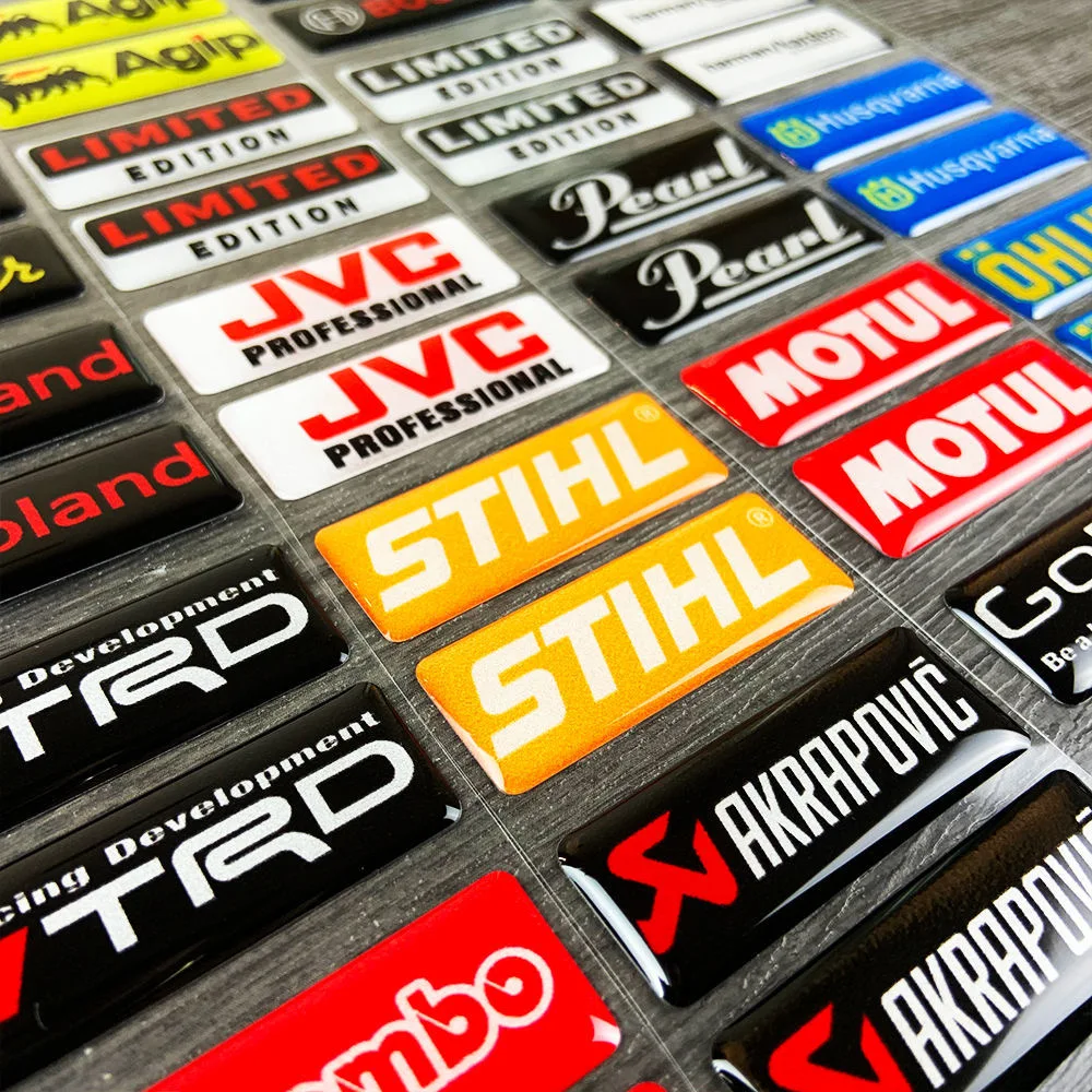 

100pcs Customized high quality label printing transparent gel logo sticker 3D soft epoxy dome crystal drops